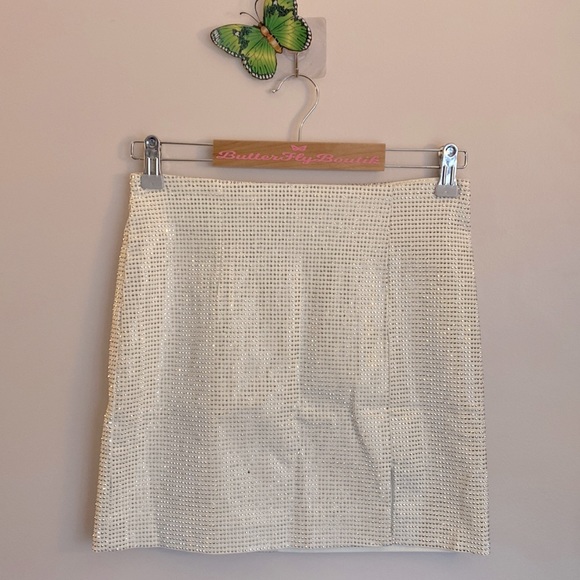 (A2) Cloud Ten Bling Bridal Babe Sequin Mini Skirt, Size Small, NWT - Picture 2 of 9